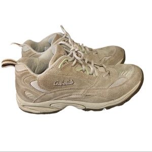 Cabela's Womens Beige Suede Lace-Up Walking Hiking Shoes 82-4333 US Size 9 B